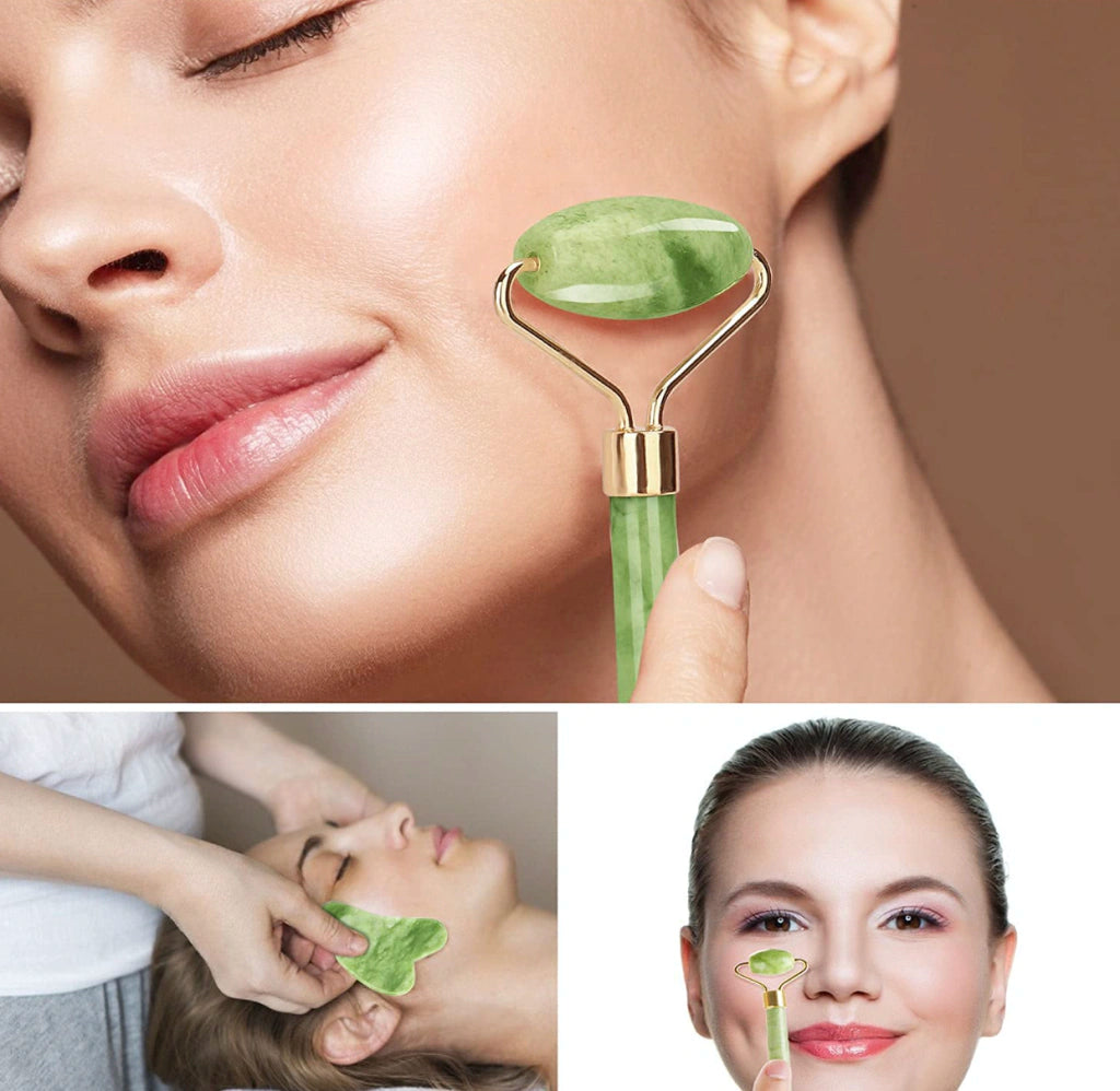 Masajeador Facial Corporal + Guashe Jade Anti Arrugas Líneas de Expresión